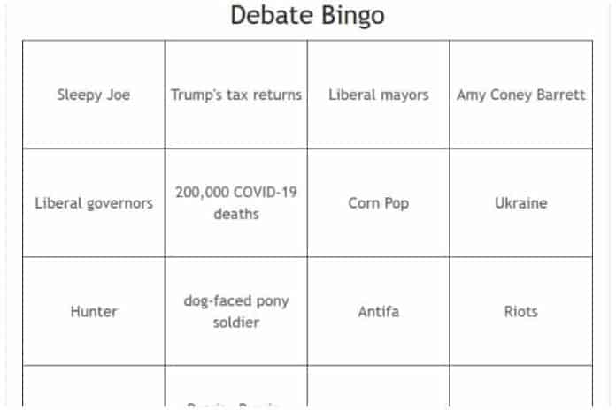 debate bingo