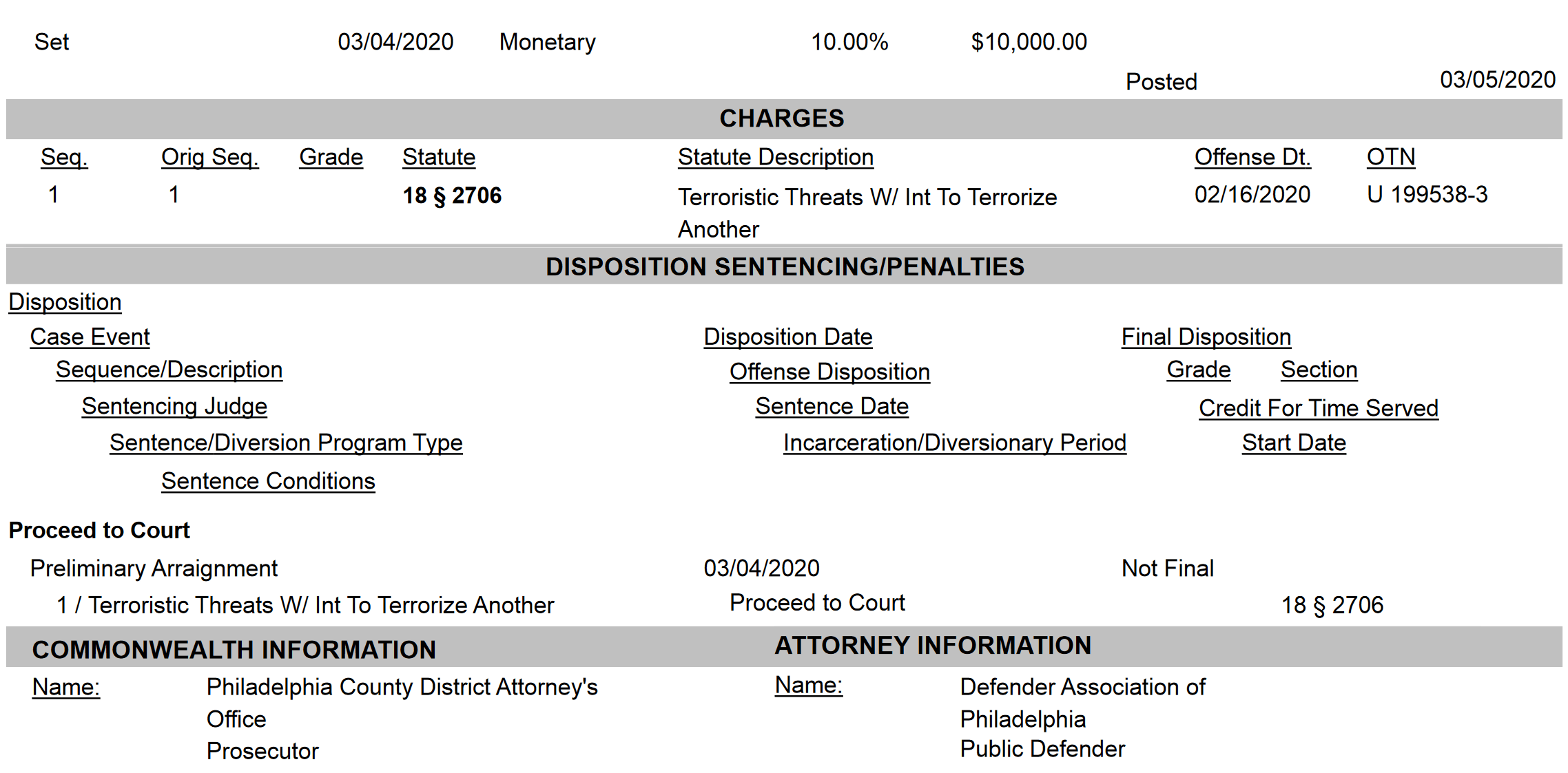 Walter wallace jr. Criminal record