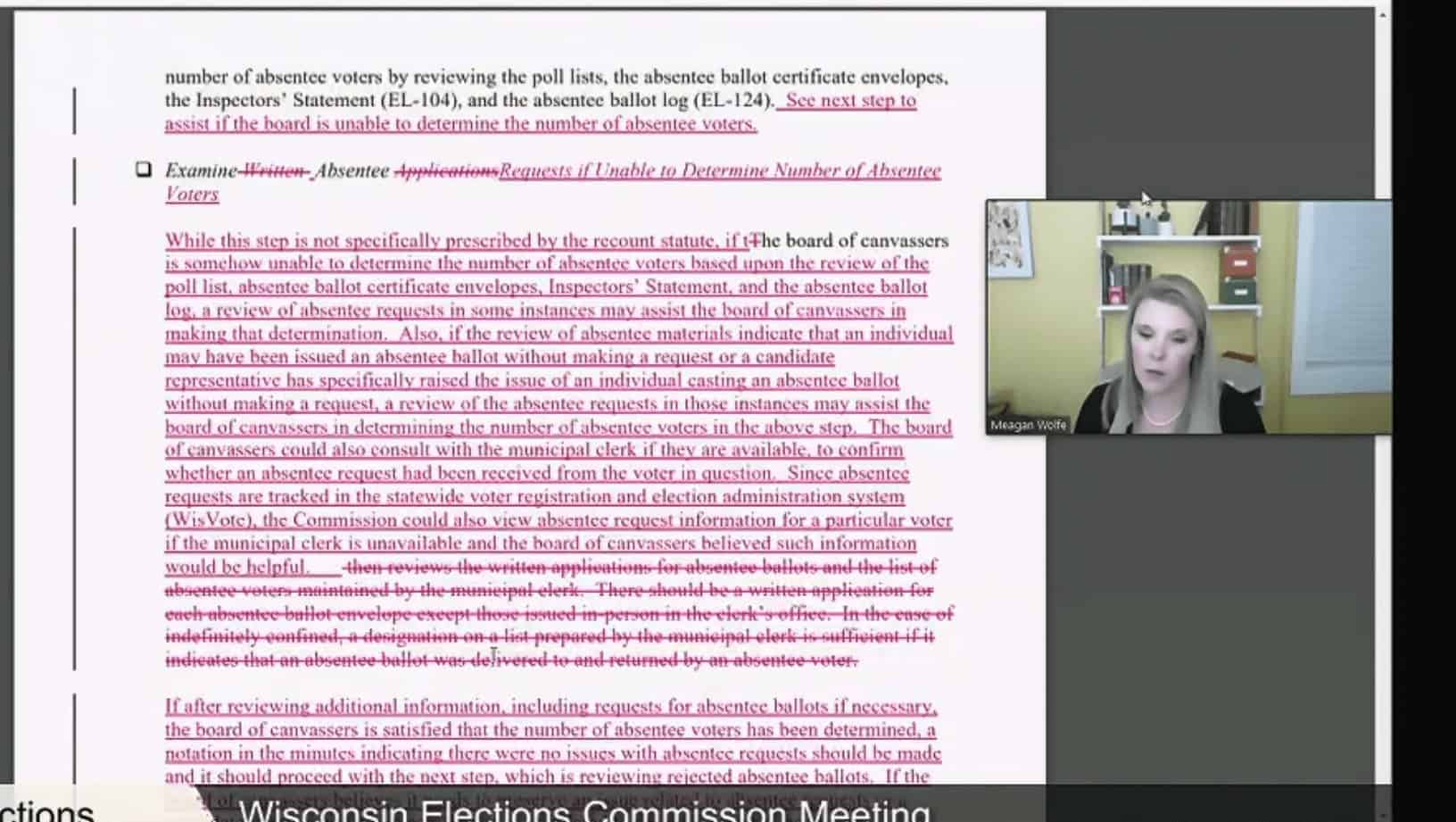 Wisconsin recount manual changes