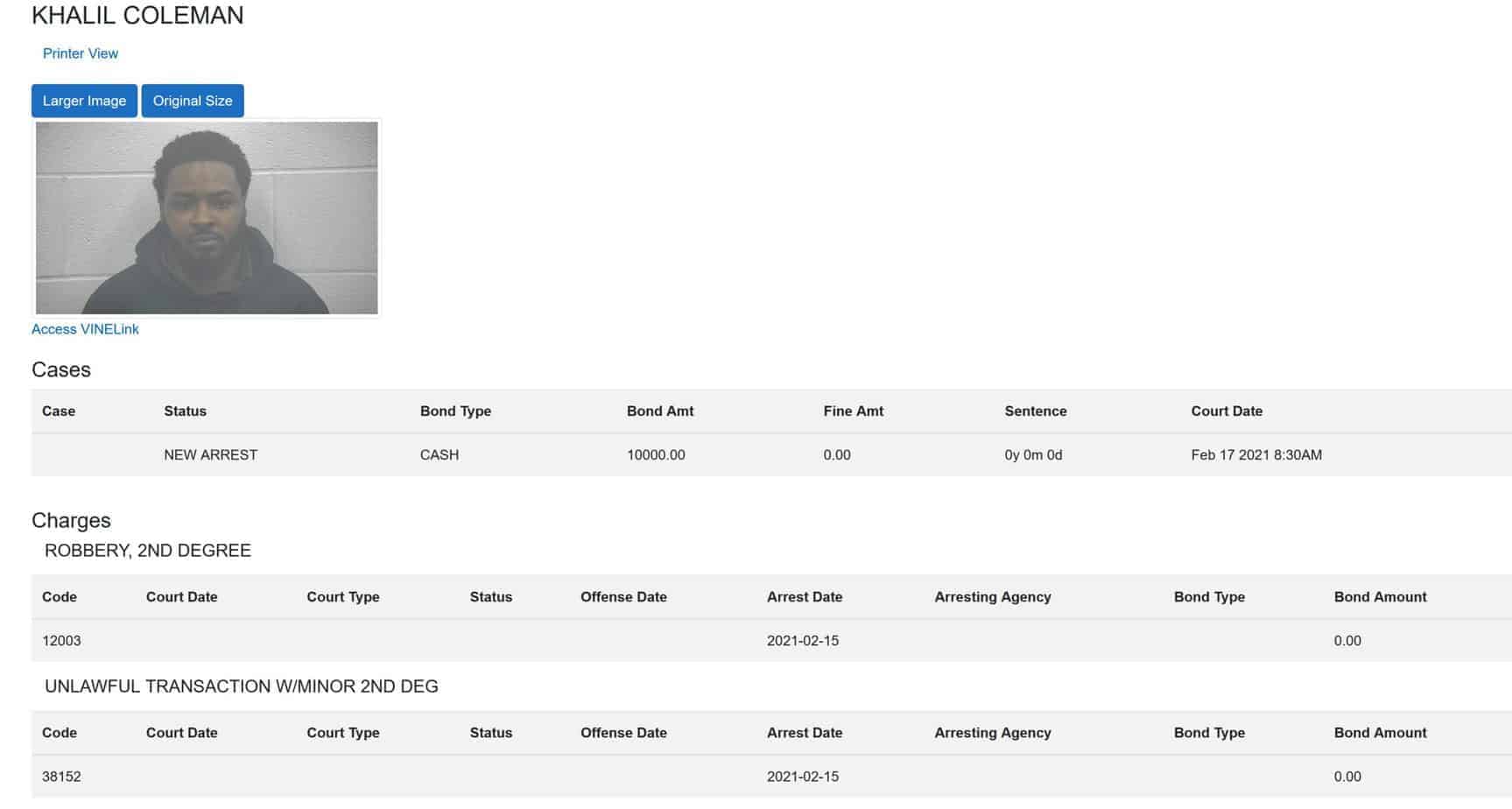 Khalil coleman arrest