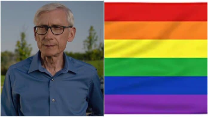 tony evers rainbow pride flag