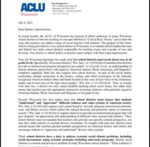 Aclu letter on critical race theory