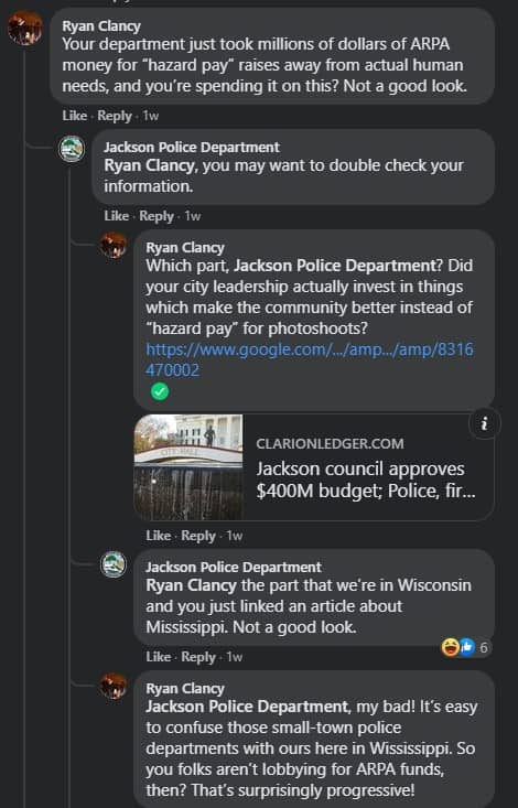 Ryan clancy jackson police