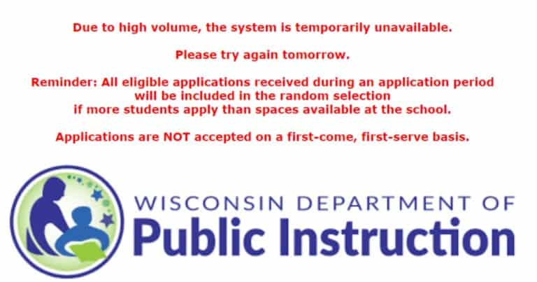 Website Crashes as State Parents Flood Wisconsin Private School Choice Enrollment