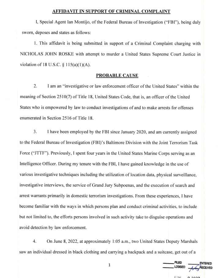 Nicholas john roske complaint