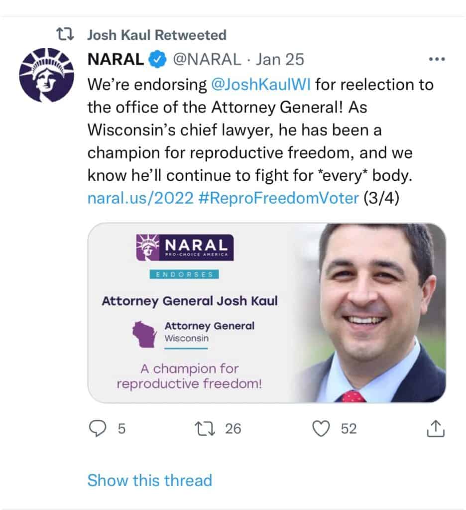 Josh kaul endorsement