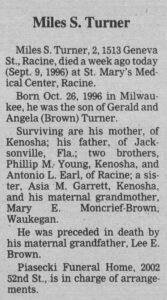 Obituary for Turner Miles