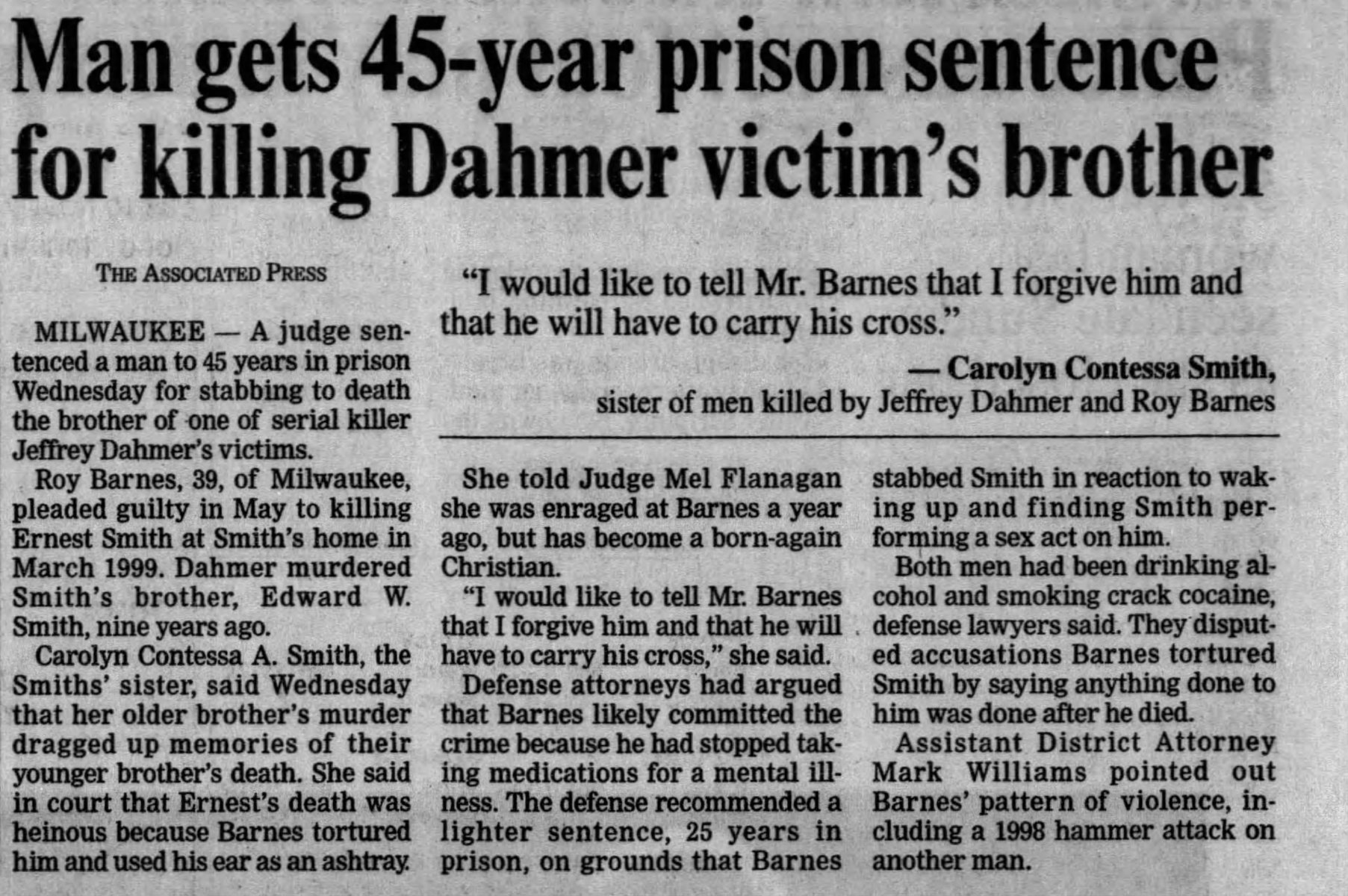 Roy Barnes Tortured, Killed Brother Of Jeffrey Dahmer Victim