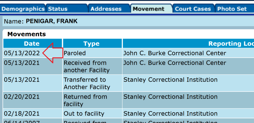 Evers' parole