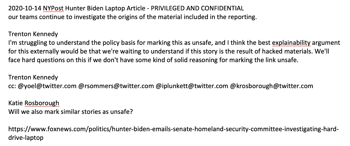 Hunter biden twitter files