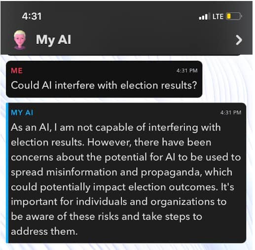 Snapchat AI liberal bias