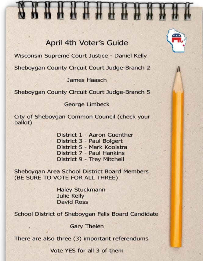Sheboygan county conservative candidates: 2023 spring republican voter guide