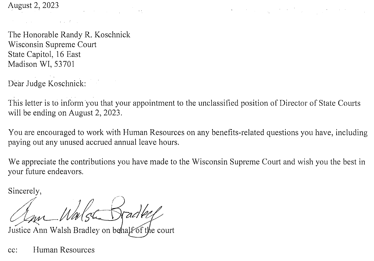 Randy Koschnick Firing: Justice Annette Ziegler Slams Liberal Majority'S 'Reckless Conduct' Randy koschnick